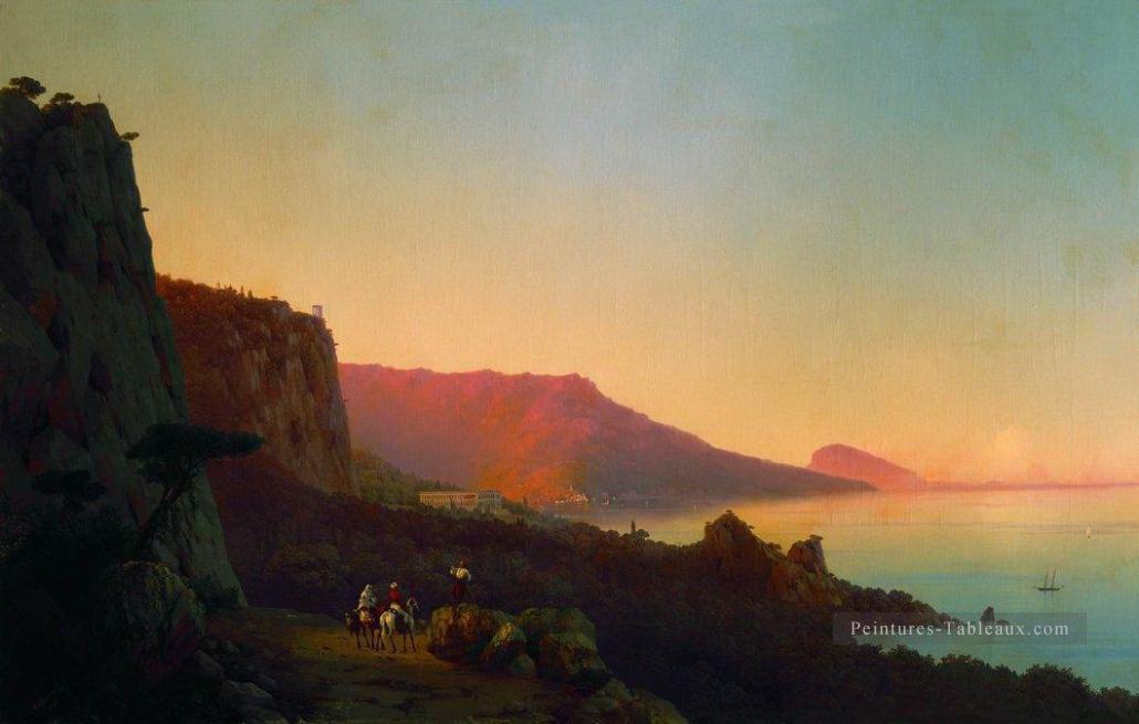 soirée en Crimée 1848 Romantique Ivan Aivazovsky russe Peintures à l'huile
